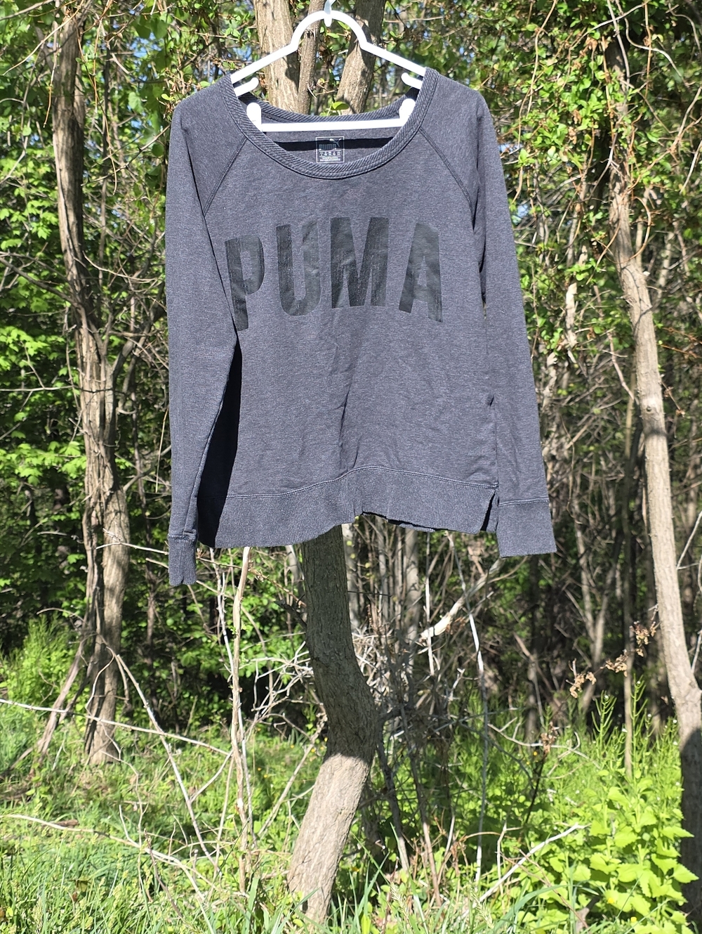 Puma Gray Crewneck Sweatshirt - Puma Logo Size L